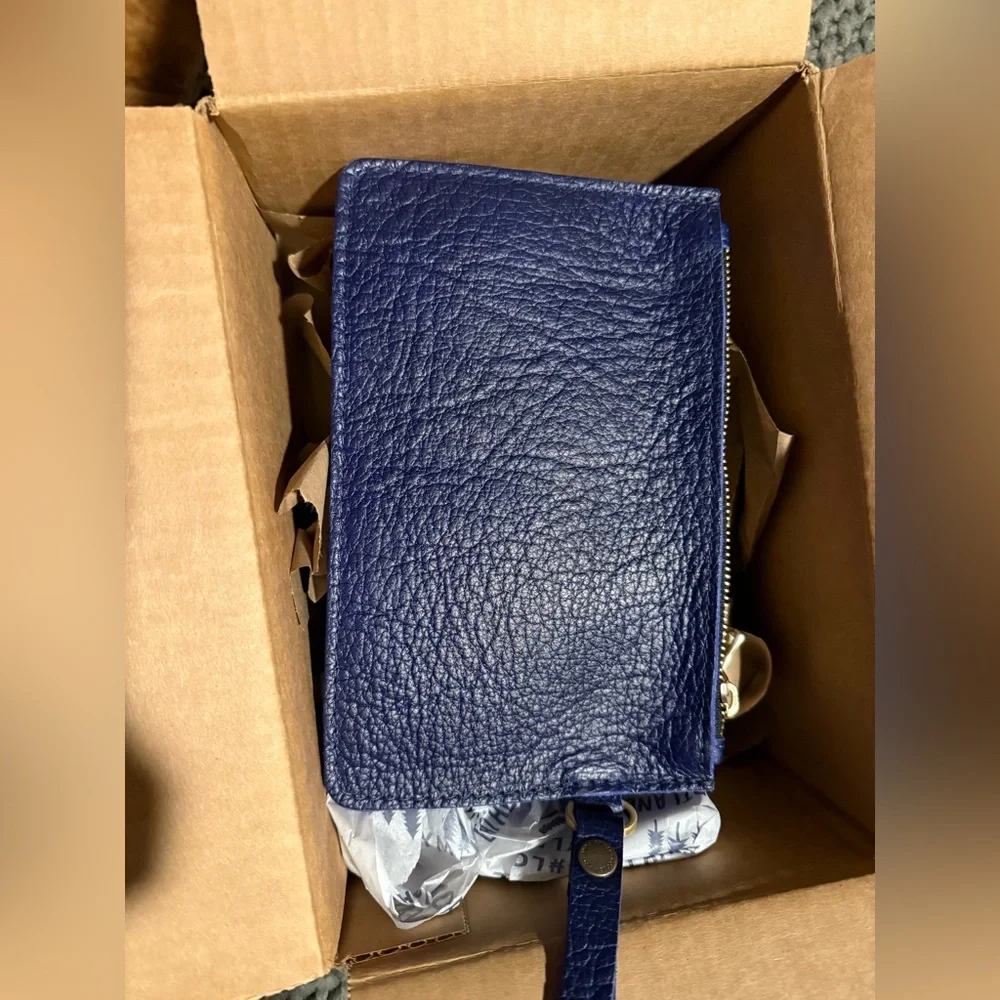 Portland leather Cobalt blue zip zap duo wristlet - Picture 3 of 8